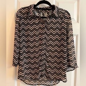 Pink and black blouse